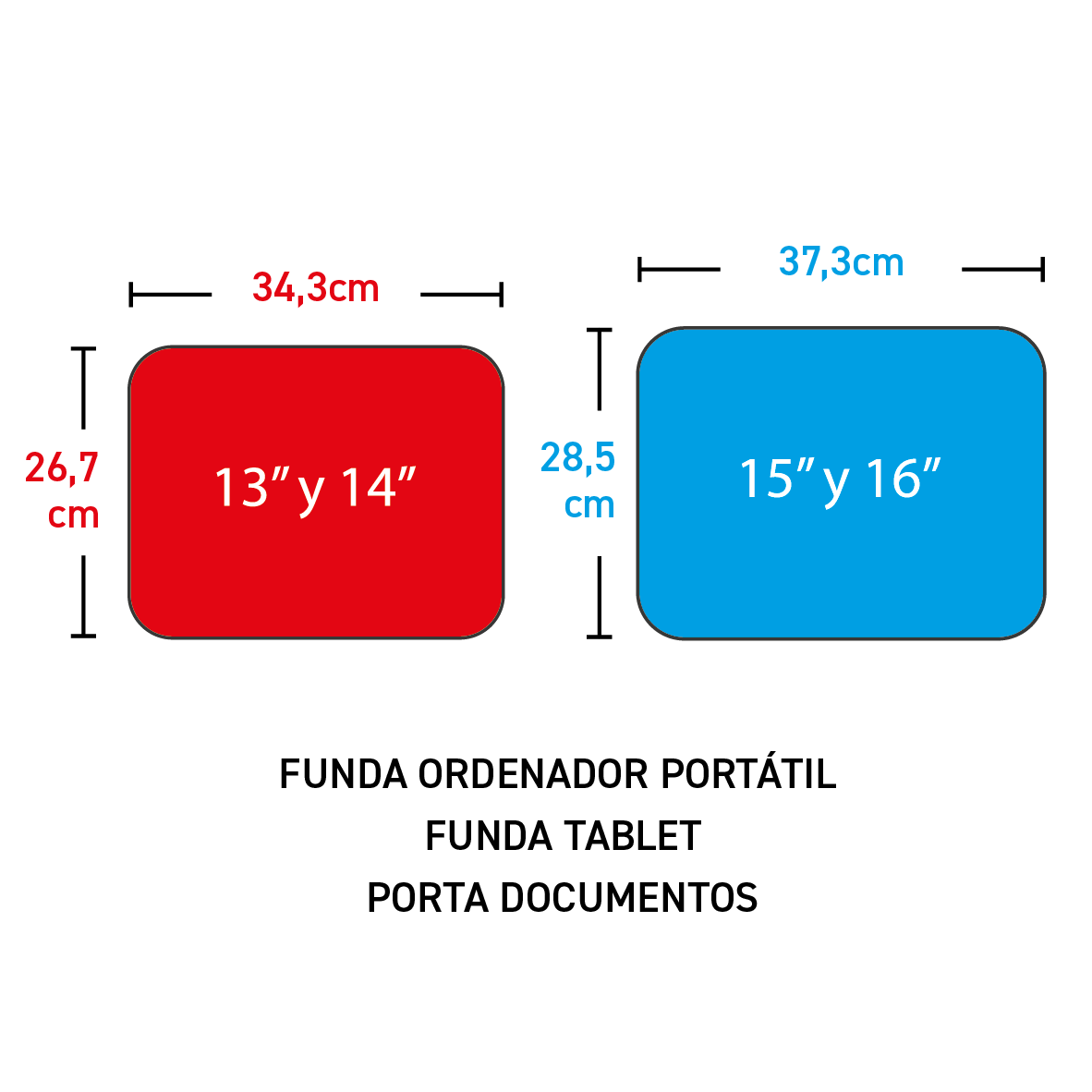 Funda para ordenador portátil de 13” y 15” de neopreno o porta documentos Orchid Azul.