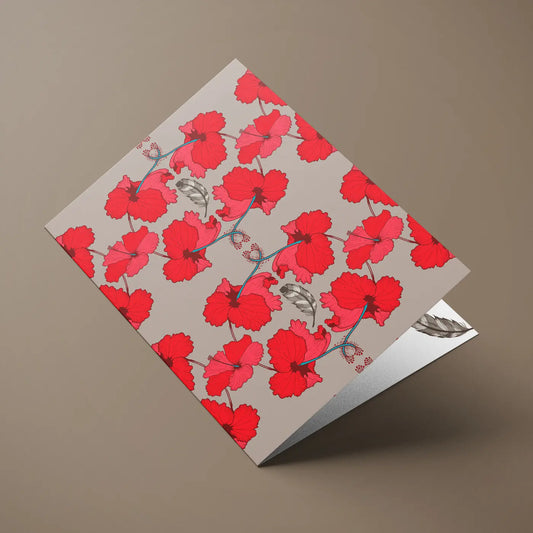 Paquete de 10 tarjetas de felicitación A5 (sobres prémium) Hibisco Marrón